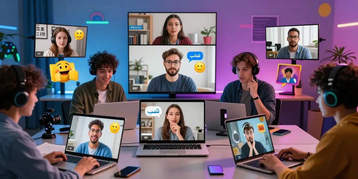 Vibrant online chat scene showcasing شات تعب with diverse users engaging in lively conversations.