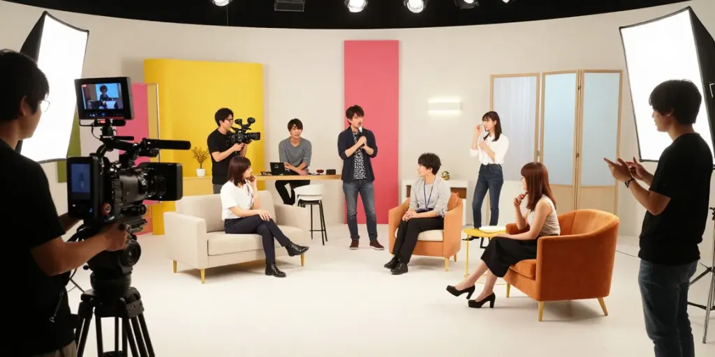 ฉากถ่ายทำหนังเอวีซับไทย.live ในสตูดิโอสมัยใหม่ที่เต็มไปด้วยพลังสร้างสรรค์