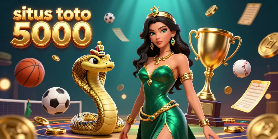 Experience excitement in situs toto 5000 with a dynamic illustration of sports betting elements.