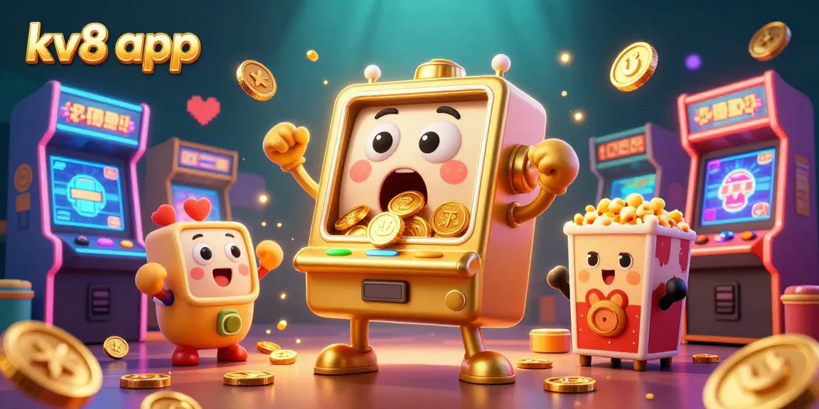 Experience the thrilling jackpot moments with the kv8 app featuring a golden slot machine and dynamic game elements.