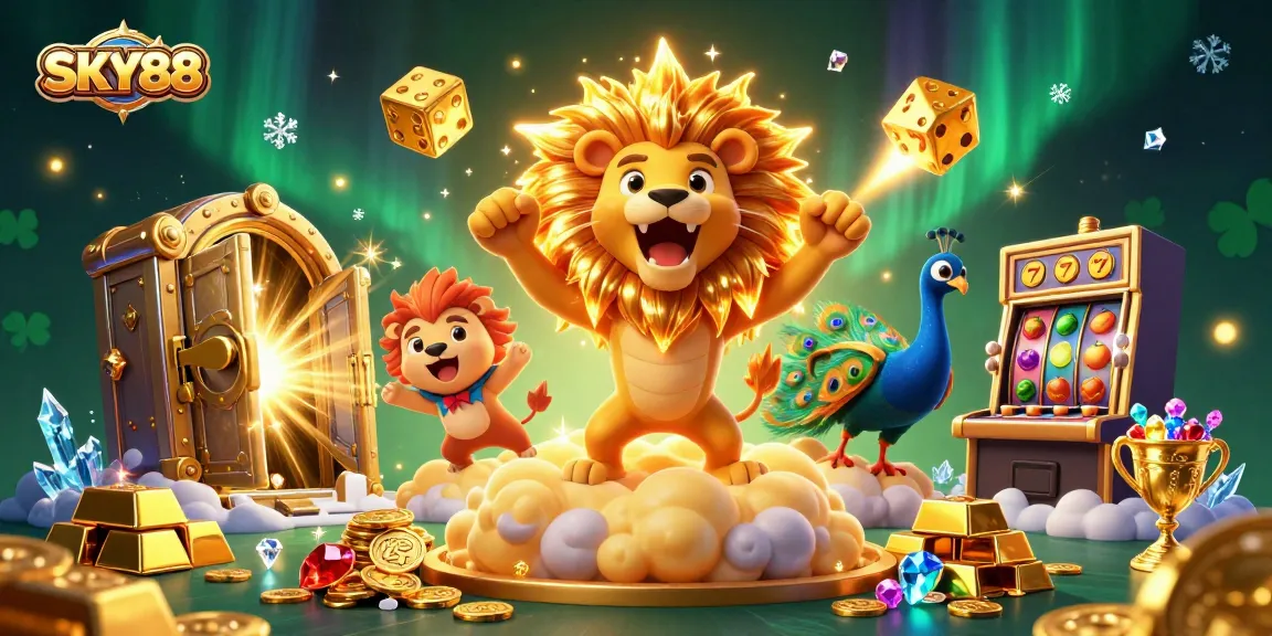 Engage in thrilling jackpot spins with SKY88's vibrant slots and dazzling treasures.