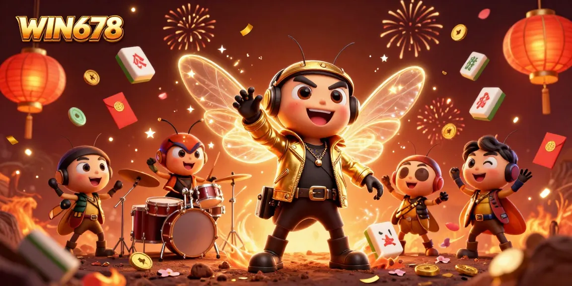 Experience thrilling gameplay with WIN678's vibrant casino scene filled with animated characters.