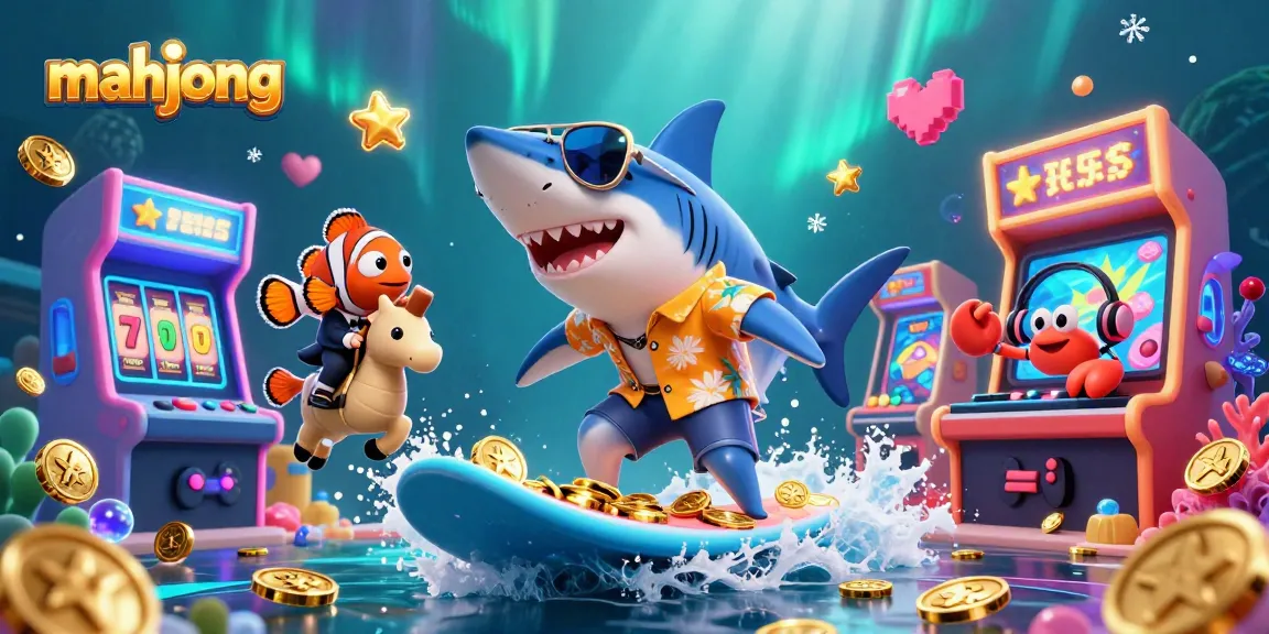 Experience exciting mahjong gameplay with vibrant characters and casino elements in a stunning underwater scene.