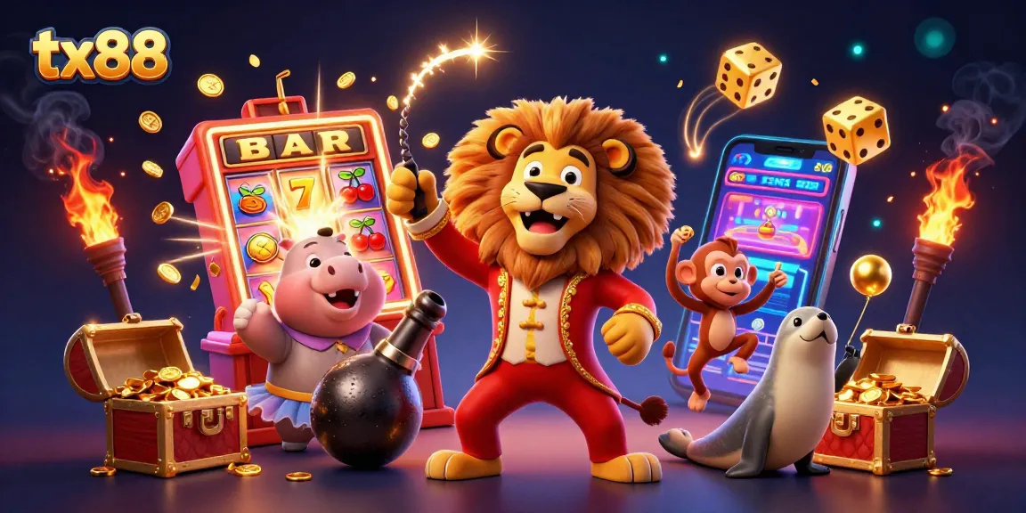 Explore the thrilling world of tx88 with a vibrant 3D casino scene full of excitement and winnings.