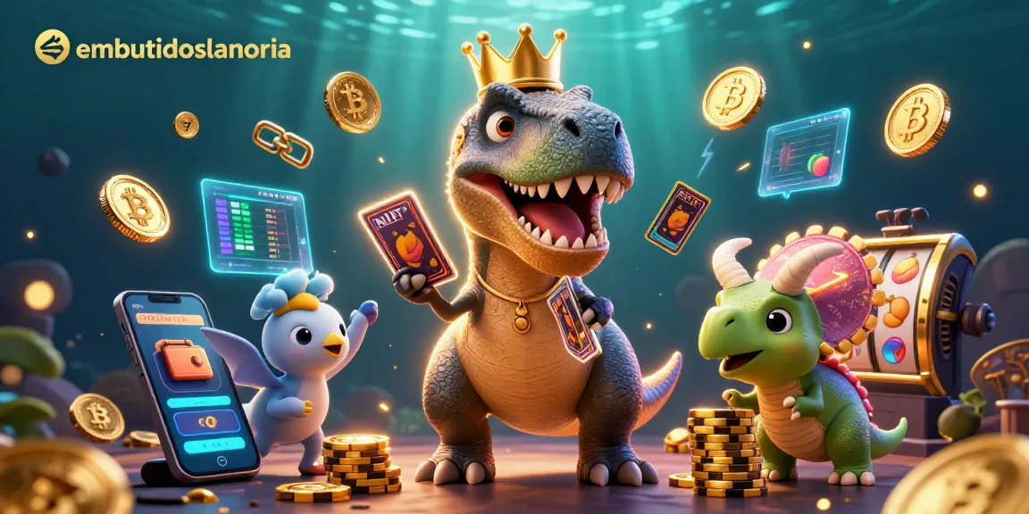 Experience the excitement of embutidoslanoria with a T-Rex dealing slots amidst digital casino vibes!