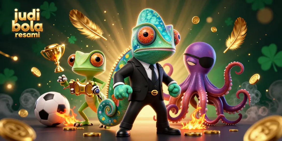 Engage in judi bola resmi with dynamic betting depicted by vibrant characters and thrilling elements.