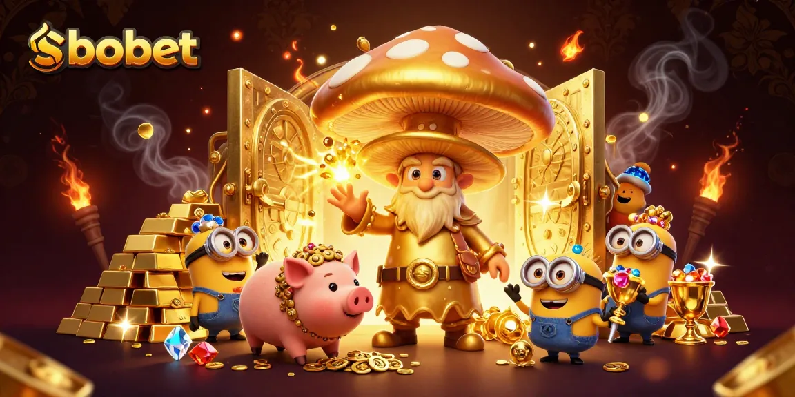 Experience sbobet betting magic with a wizard turning treasures to gold in a dynamic scene.