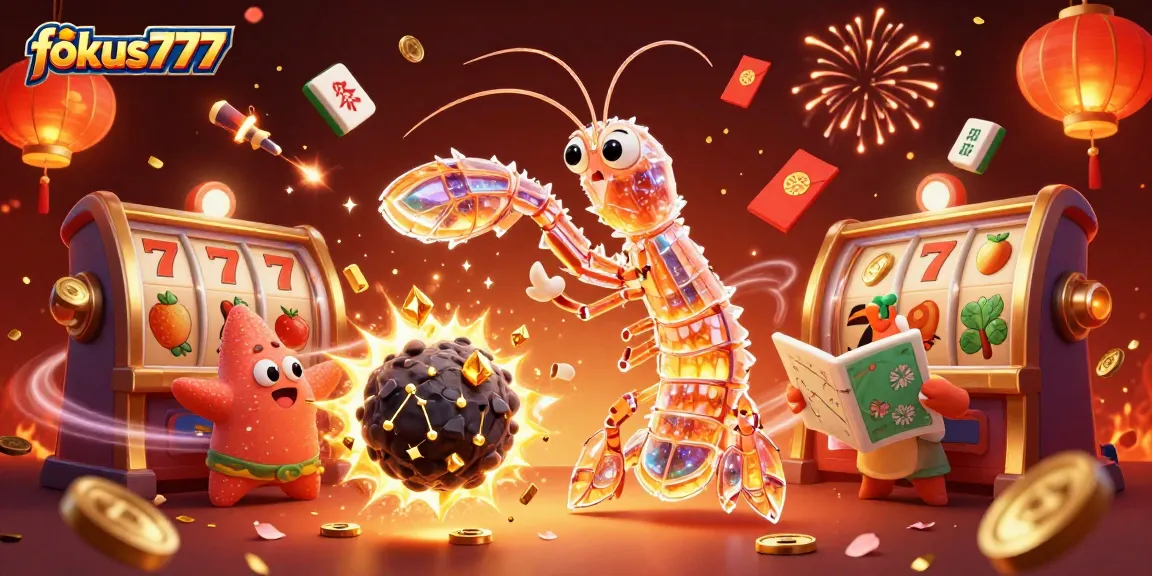 Experience thrilling gameplay with fokus777 and vibrant illustrations full of excitement and winning elements.