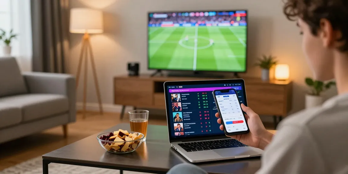 Young adult engaging with the Velki App for live sports betting in a modern setting.