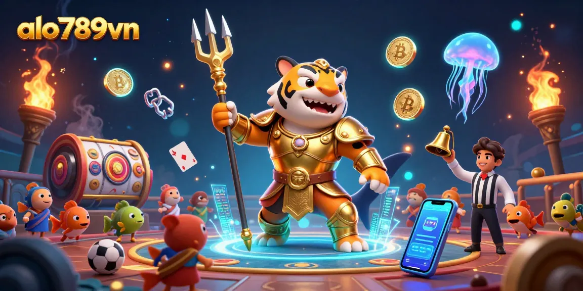 Bet on exciting games at alo789vn with a dynamic underwater battle featuring a tiger shark!