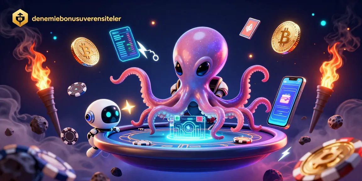 Engage with denemebonusuverensiteler in this dynamic 3D illustration showcasing alien and crypto elements.