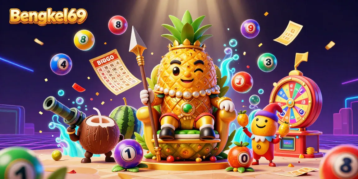 Bengkel69 showcases a vibrant 3D casino scene with characters and dynamic gaming elements for an engaging experience.
