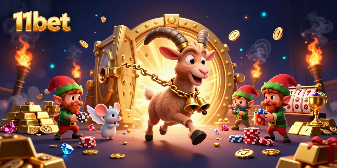 Experience the excitement at 11bet with a vibrant holiday-horror casino scene featuring Krampus and playful gremlins.