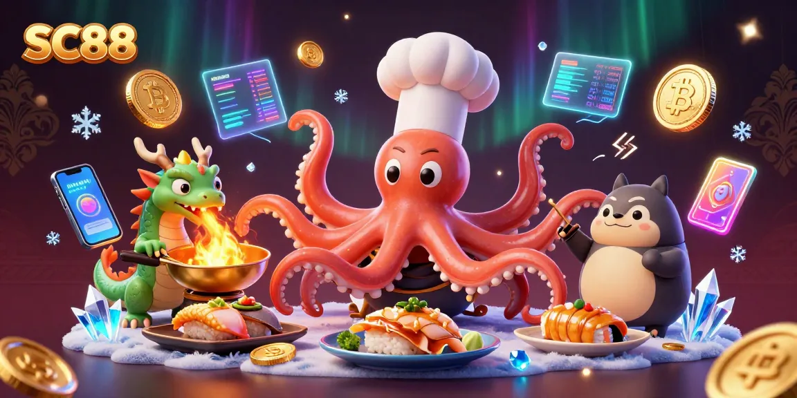 Engage at SC88 with an exciting 3D casino scene featuring unique characters and crypto elements.