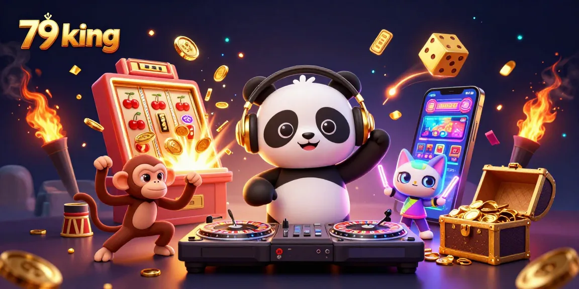 Engage in thrilling action with 79 king at the vibrant casino showcasing a colorful DJ panda.