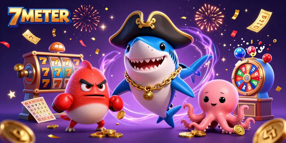 Experience thrilling wins with 7METER slot visuals showcasing vibrant characters and jackpot excitement.