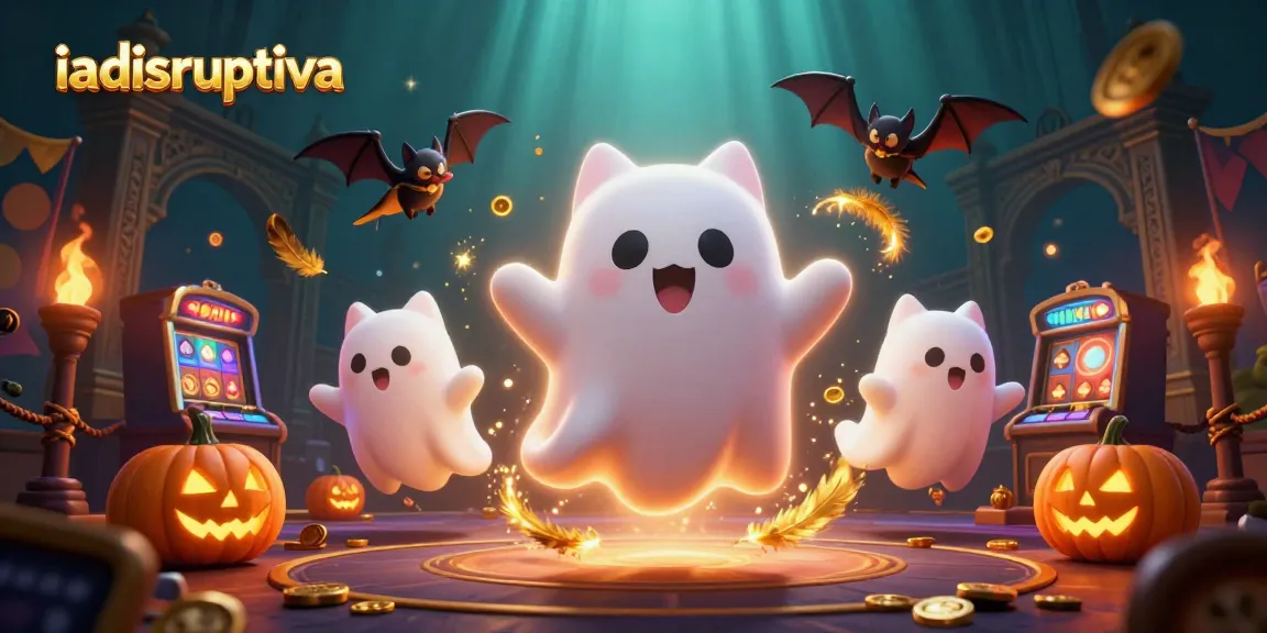 iadisruptiva menghidupkan suasana kasino dengan kucing hantu dan kelelawar dalam satu gambar