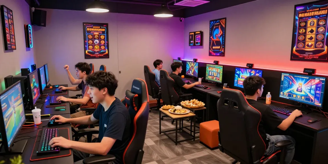 Exciting gaming scene at oppa86 situs with players enjoying slot games.