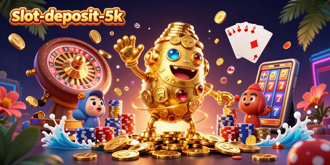 Spin to win at slot-deposit-5k with a vibrant casino scene filled with excitement.