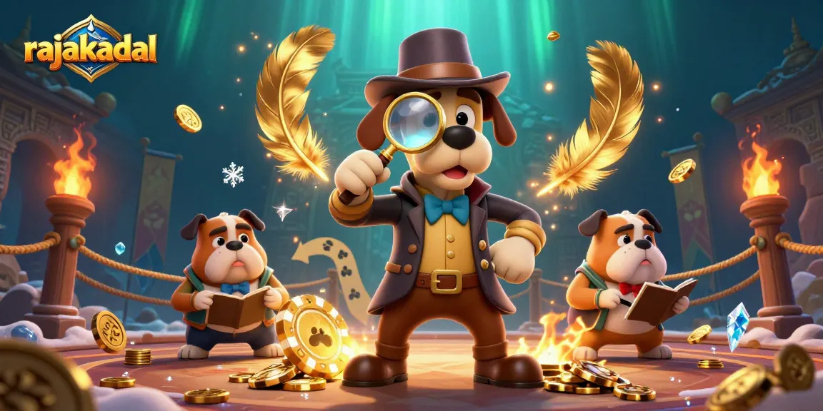 Mainkan kasino online rajakadal dengan chip poker emas dan detail menarik di latar belakang.