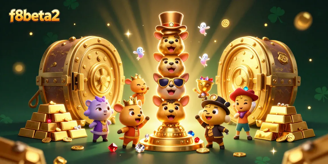 Experience the thrilling action of f8beta2 with our engaging casino-themed scene featuring golden treasures.