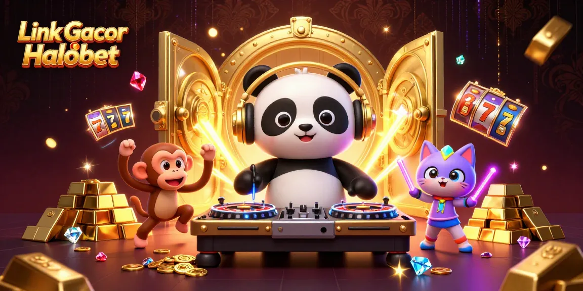 Play exciting games with Link Gacor Halobet featuring colorful characters and vibrant casino elements.