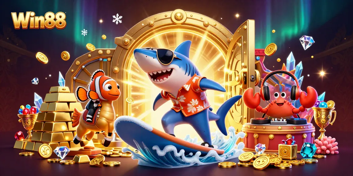 Experience thrilling gameplay with Win88, featuring vibrant characters and stunning casino elements.